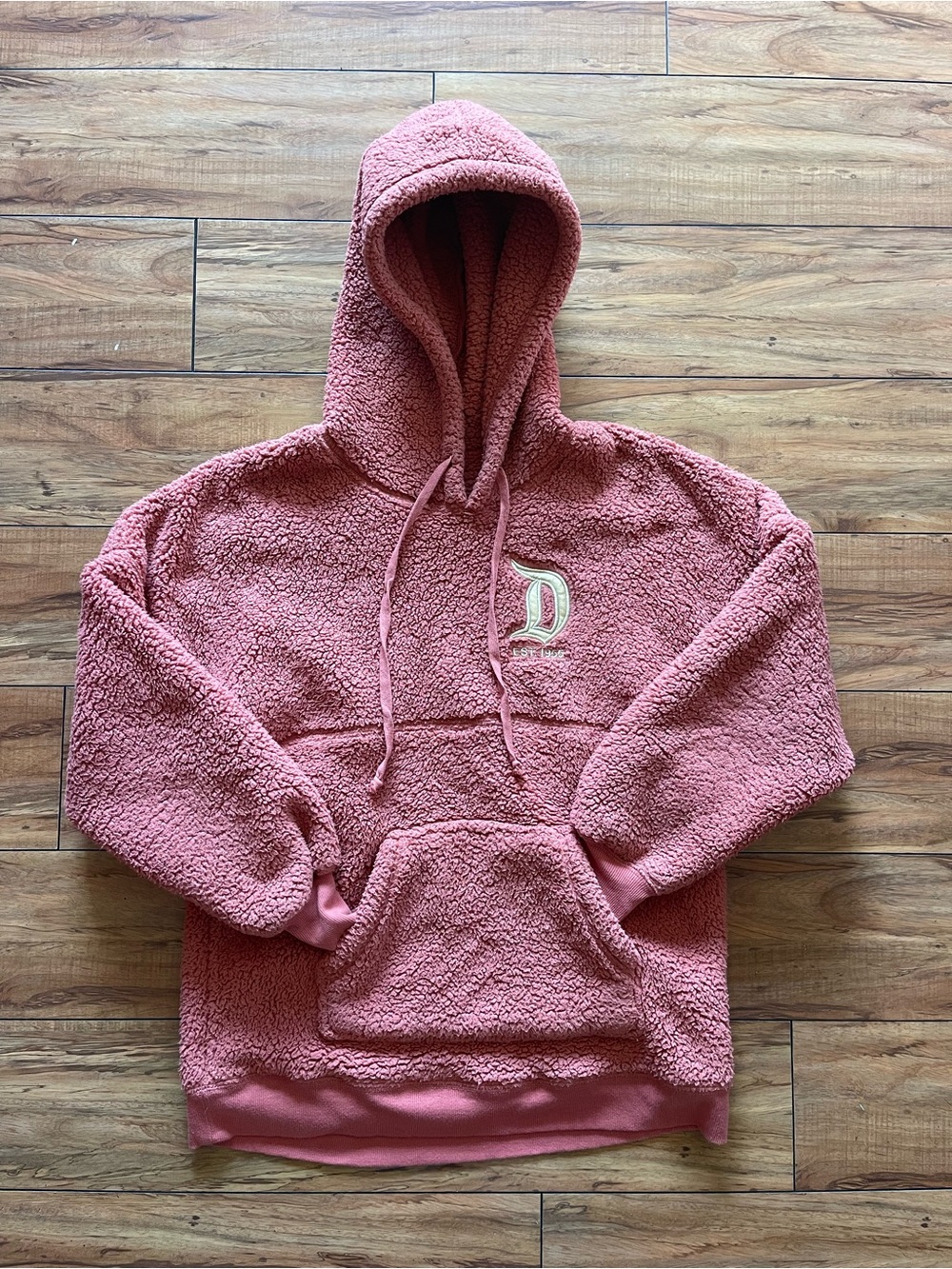 Disneyland Resort Spirit Jersey Pink Rose Gold Sherpa Hoodie Sweater Unisex M